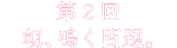 第２回
朝、鳴く問題。