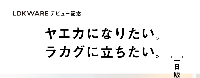 LDKWAREデビュー記念　YAECAになりたい。ラカグに立ちたい。　一日販売員やります。
